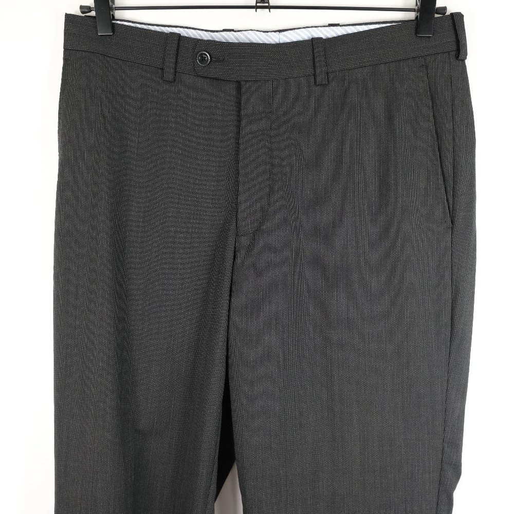 Paul Betenly Phoenix Black Pinstriped Dress Pants Size 32 (Measured 34x28)
